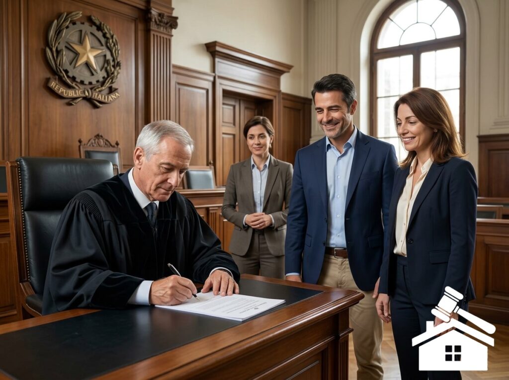 Il giudice firma il decreto di trasferimento- la coppia riceve la notizia